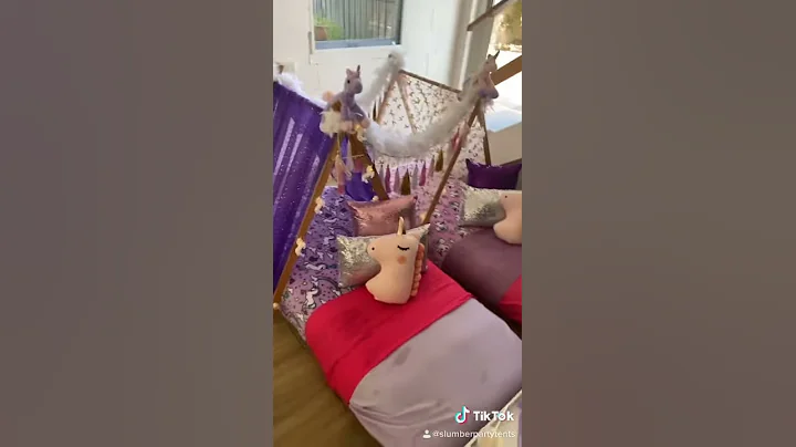 Unicorn 🦄💖🤍💜 themed Slumber Party Tents Sleepover