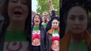 اعتراض  برهنه زنان ایرانی جلوی مسجد اصصلی کلن
