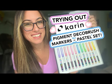 Trying out Karin's PIGMENT DecoBrush Markers! Trying their Pastel Set from  their Master Set! 