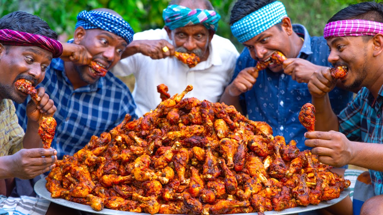 500 CHICKEN LEGS COOKING & EATING | Crispy Fried Chicken legs | Chicken Peri Peri | Chicken Reci