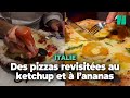 Avec ses recettes de pizza au ketchup ou à l’ananas, ce célèbre chef italien sème la discorde