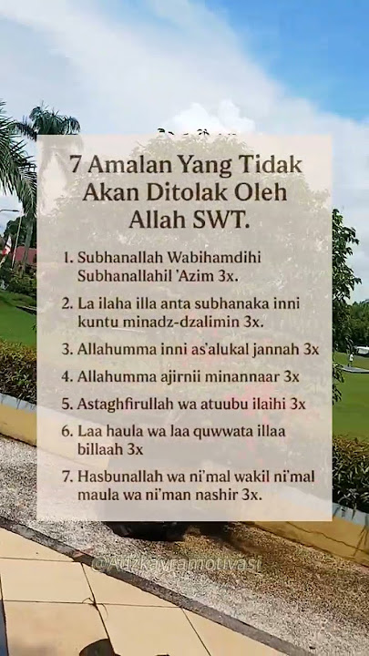 7 amalan yg tidak di tolak oleh Alloh #trending #quotes #info #viralvideo x