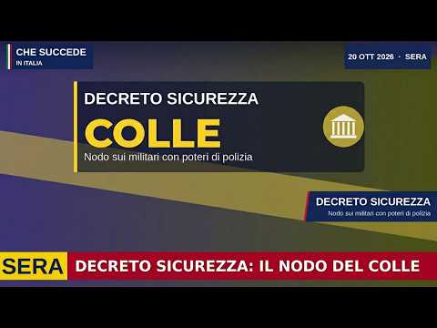 Video Decreto sicurezza, il nodo del Colle sui militari | 20 ottobre 2026 | edizione della sera