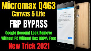 Micromax Canvas 5 Lite (Q463) Frp Bypass Without Any Box 100% Free New Method 2021