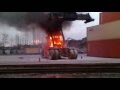 Burned reach stackers with