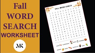 Fall word search worksheet | Word Search method 2 | Earn Online | Power Point | Maria Khan screenshot 5