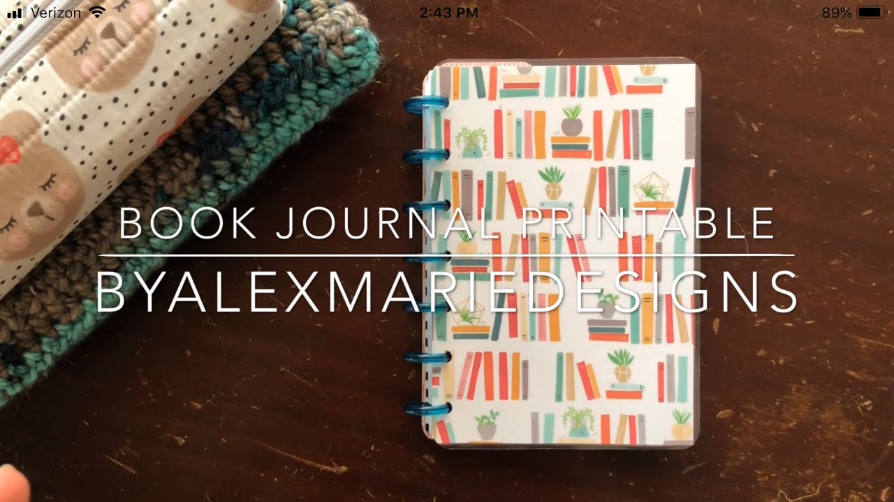 Book Journal Mini Happy Planner Printable from ByAlexMarieDesigns
