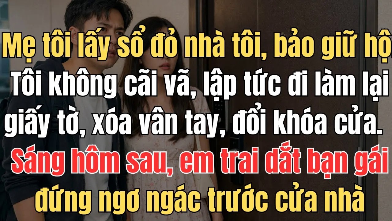 Mẹ tôi lấy sổ đỏ nhà tôi, bảo giữ hộ  Tôi không cãi vã, lập tức đi làm lại giấy tờ, xóa vân tay, đổi