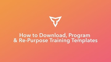 How to Download, Program and Re-Purpose Training Templates
