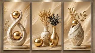 G"Opulent Harmony" (3-Piece Marble & Gold Art)🎨#frametvart #4k #art screenshot 3