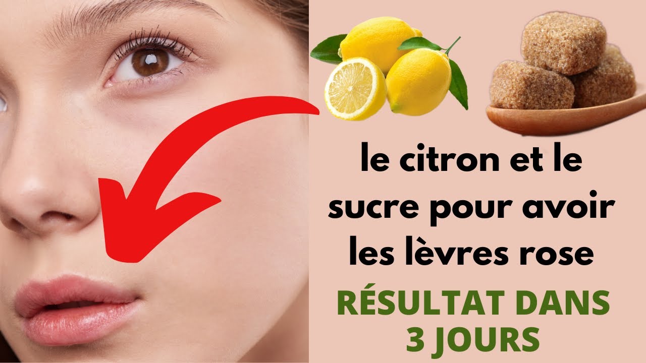 Mélange du citron et du sucre pour avoir les lèvres rose en 3 jours