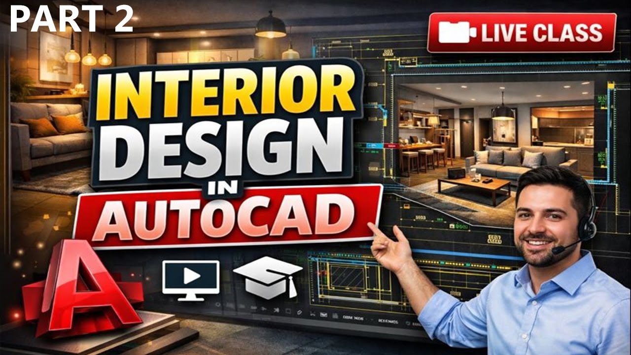 Class 2 Live class Autocad 2D Interior Design Full Details 