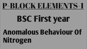 Anomalous behaviour of Nitrogen Notes in Hindi//Inorganic Chemistry//Chemistry Knowledge.