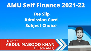 AMU Self Finance 2021-22 | AMU SFS 2021-22