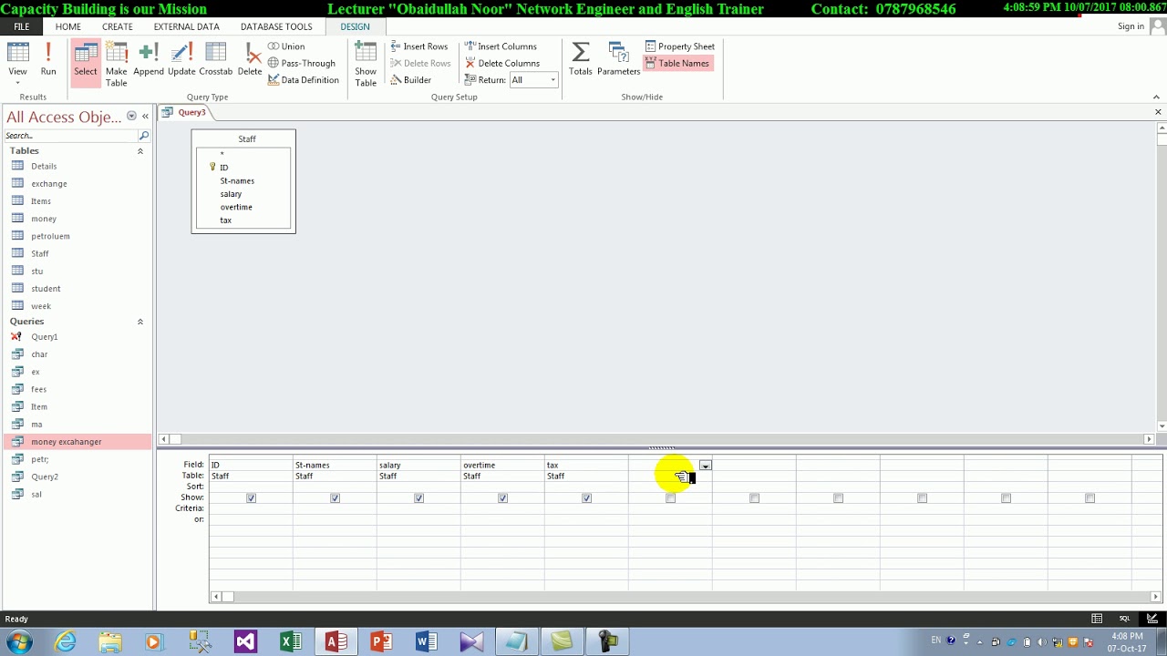 Query MS Access 2016 | Lesson 13th - YouTube