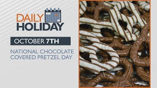 Daily Holiday - National Chocolate Covered Pretzel Day
