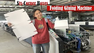 SixCorner Boxes Folder Gluer Machine