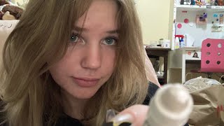 ASMR|| “makeup artist” does your makeup (she is trying her best)