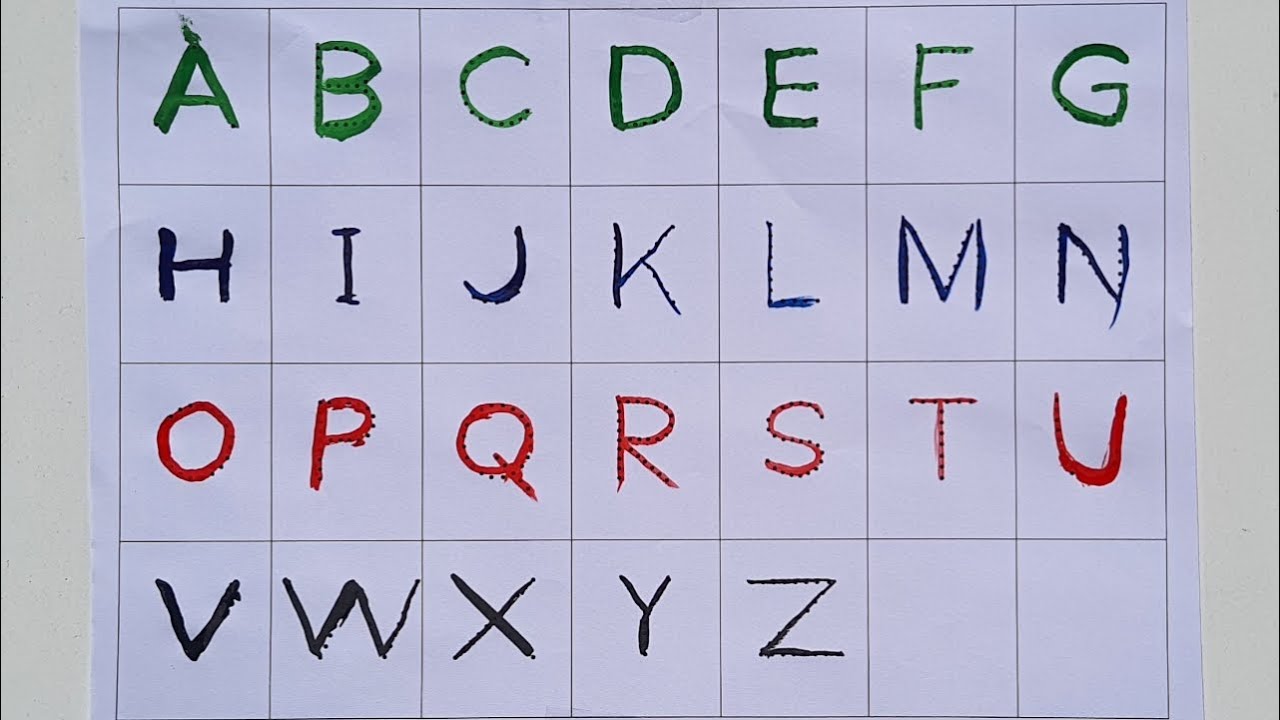 write uppercase ABCD for preschool toddlers and kids educational video ...