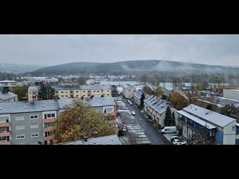 First Snowfall of 2022 -  4k - Elsenfeld, Germany