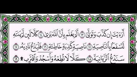 سوره العلق بصوت الشيخ ابراهيم الاخضر من 12 الى الأخير