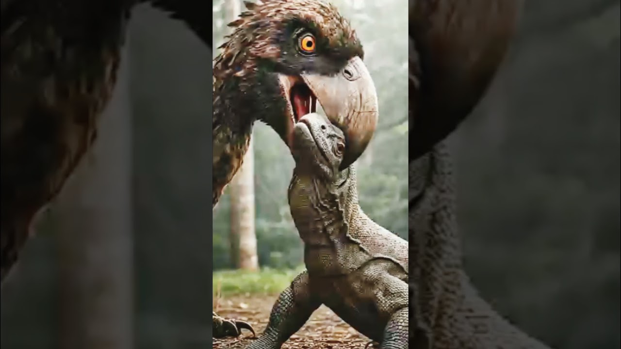 "Prehistoric Bird vs Jungle Beast – Savage Forest Battle!"