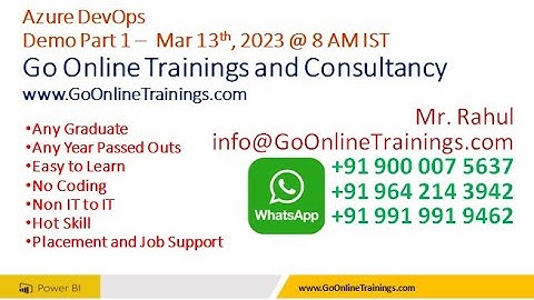 01 Azure DevOps Demo Part1 - Mar 14th 2023 | Bhaskar Jogi | Go Online Trainings | 90000 75637