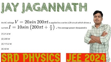 An AC voltage V=20 sin 200pit is applied across to a series LCR circuit which drives a….JEE 2024