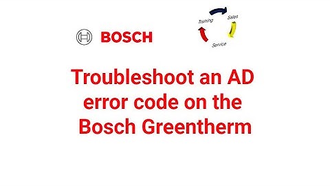 Troubleshoot an AD error code on the Bosch Greentherm