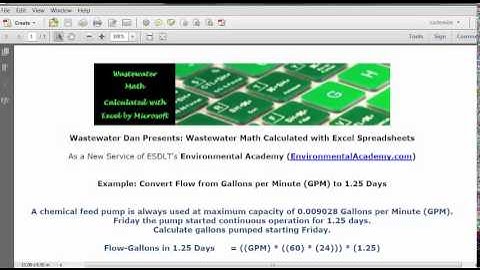 Convert Flow from GPM to 1.25 Days