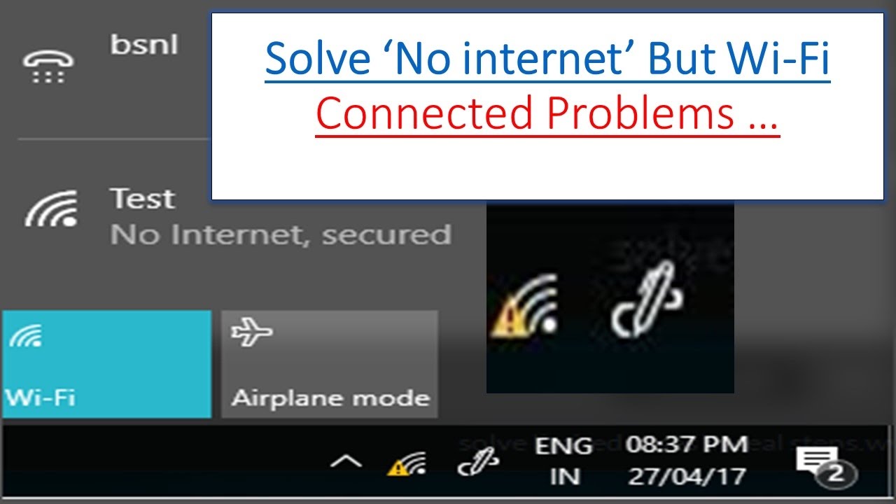 Solve/fix 'No internet access' but WiFi/LAN Connected ...