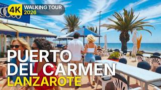 Puerto del Carmen Promenade Walk 2026 | Matagorda to Los Pocillos, Lanzarote 4K