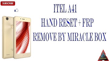 Itel A41 hand reset + frp remove by Miracle Box