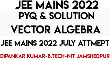 Jee Main 2024 | Vectors Jee main PYQ & Solution| Vector Algebra Jee Main Previous year Question.