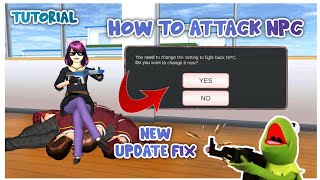 How To Attack NPC with the New  Update Setting • Tutorial | Sakura School Simulator screenshot 1