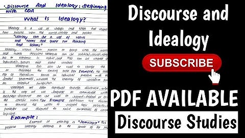 Discourse and Ideology Beginning CDA