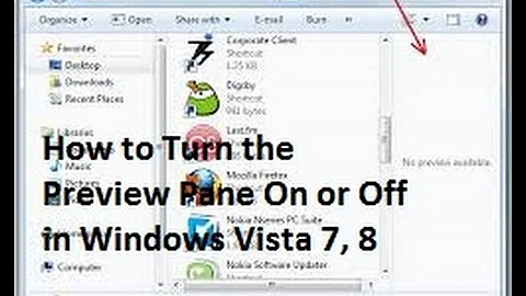 How to Turn The Preview Pane On or Off in Windows Explorer Vist, 7, 8 OS - (LEARN COMPUTER)