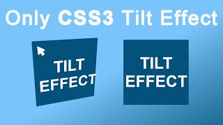 Image Hover Tilt Effect using Only CSS | CSS3 Card Hover Tilt Effect