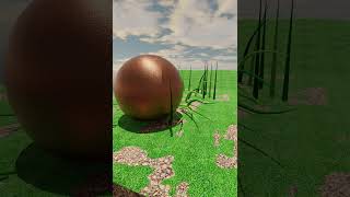 Realistic Grass Physics with Falling Sphere #simulation #blender #shorts #physics