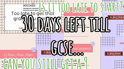 30 days left till GCSE exams- can you still get a 9?