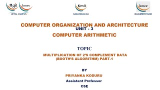 UNIT - 3_MULTIPLICATION OF 2’S COMPLEMENT DATA (BOOTH’S ALGORITHM) PART-1