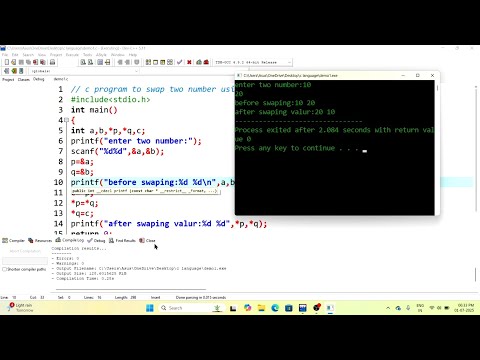 Swap Two numbers using Pointer in C Language || by CseCode...