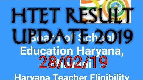 HTET RESULT UPDATE 2019
