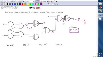 GATE 2006 ECE Combinational logic circuit with Stuck At 1 (SA1) Fault