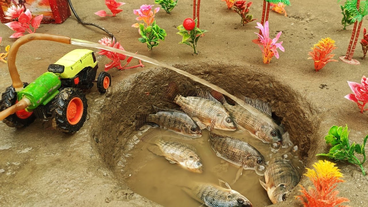 catch fish using mini water pump | fishing exciting | diy tractor @Mini ...