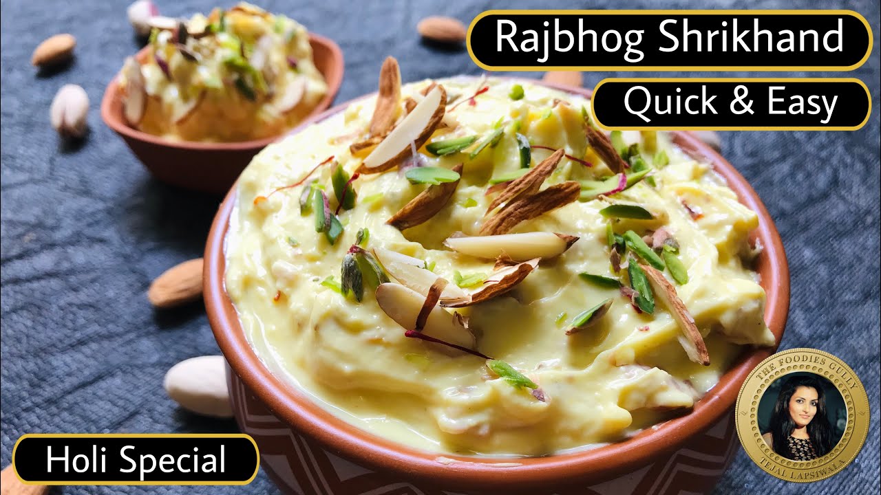 Rajbhog Shrikhand Recipe | Homemade AMUL style Shrikhand | Dry Fruits Matho with homemade Curd | The Foodies Gully Kitchen