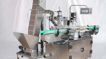 automatic jars rings capping machine lids lifting feeding capper equip rotary closure testing demo