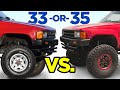 1985 toyota pickup 33 vs 35 tires