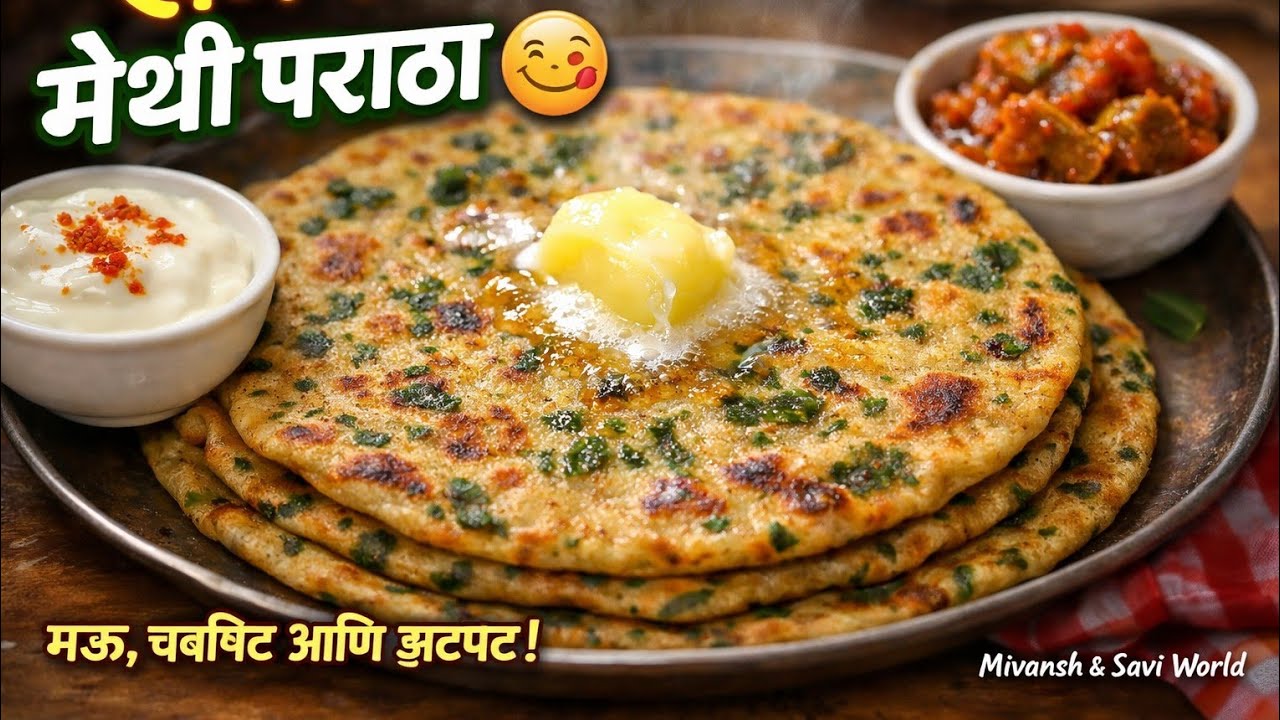 मेथीची भाजी खाऊन कंटाळा आला असेल तर अशा पध्दतीने बनवा मेथीचे पराठे #मेथीपराठा #marathirecipe #viral 