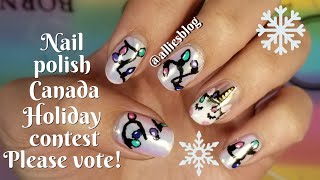 Nail Polish Canada Holiday Nail art Contest | Unicorn Holiday nails | Madam Glam